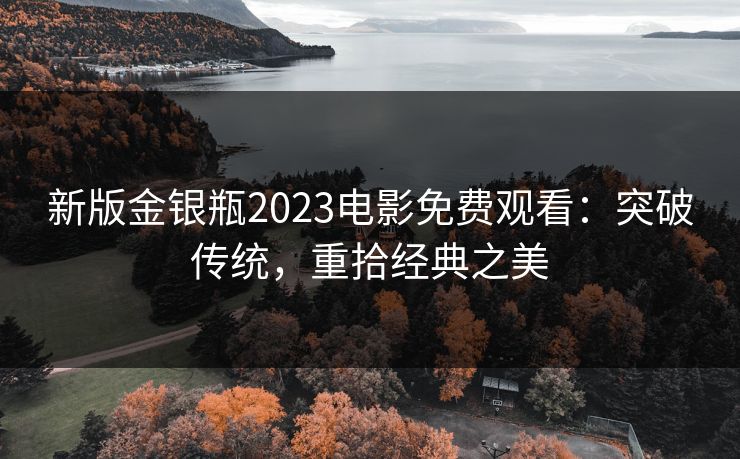 新版金银瓶2023电影免费观看：突破传统，重拾经典之美